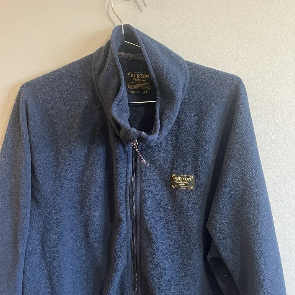 Burton Men's XL Durable Goods Blue Full Zip Up Fleece Sweater Jacket Dryride